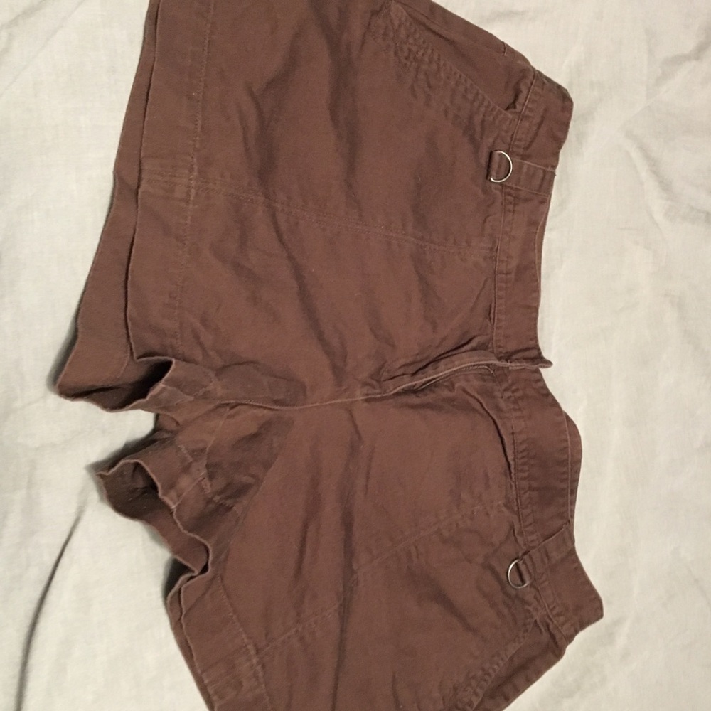 Brown shorts, low rise